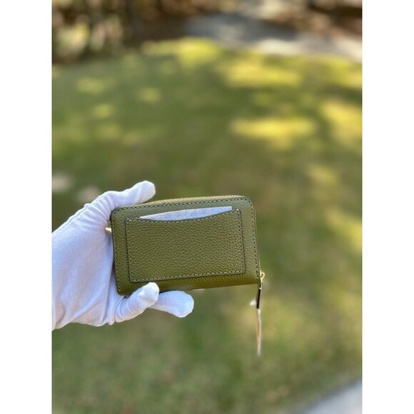 Michael Kors Smokey Olive Small Pebbled Leather Wallet Card Case 32F9GJ6D0L - Picture 5 of 12